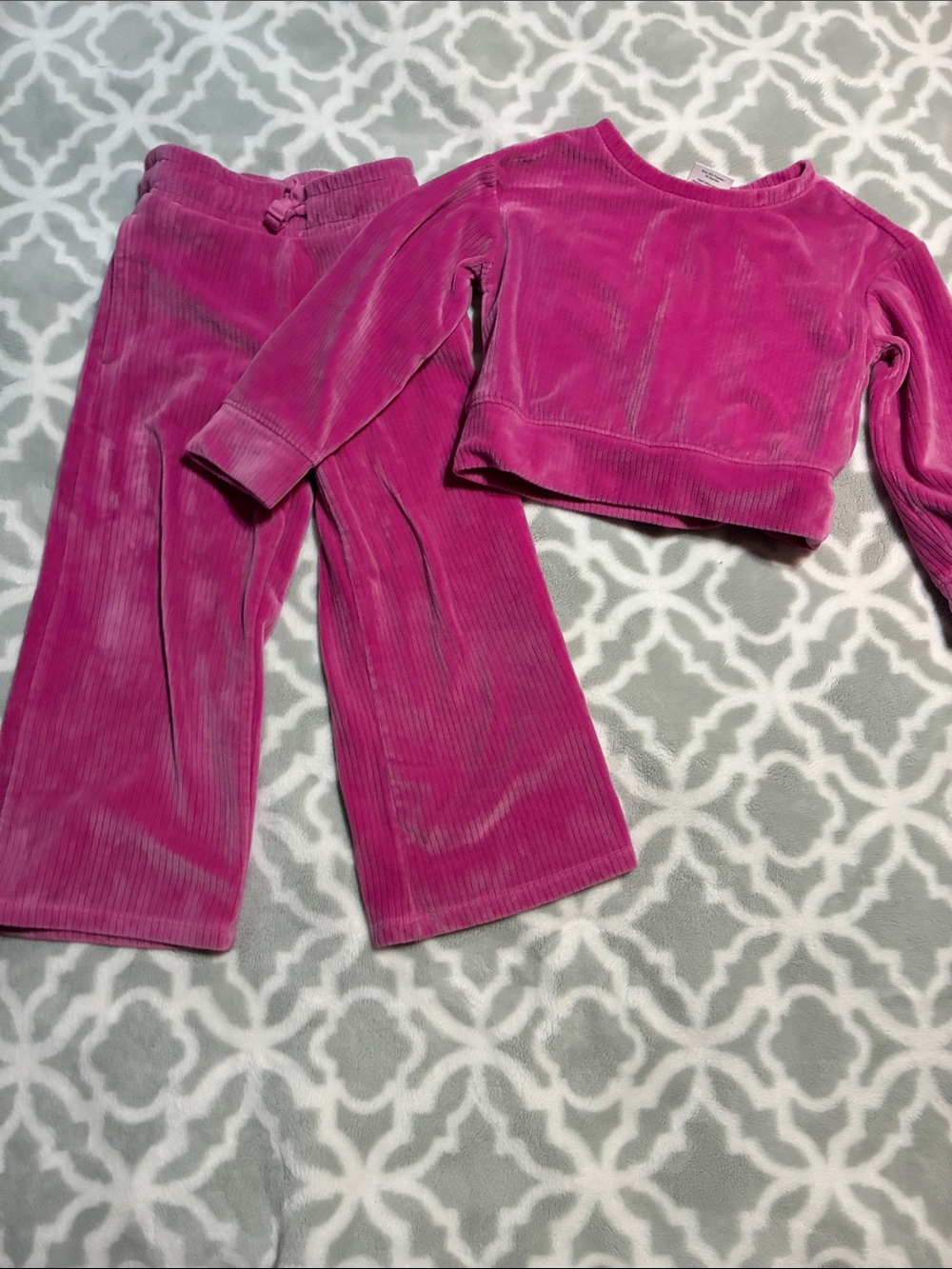 jumping beans Pink Velvet Corduroy Kids Matching Set